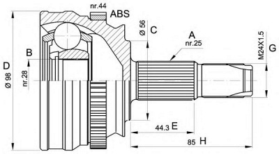 OPEN PARTS cvj515310 -  Шарнирный комплект, приводной вал